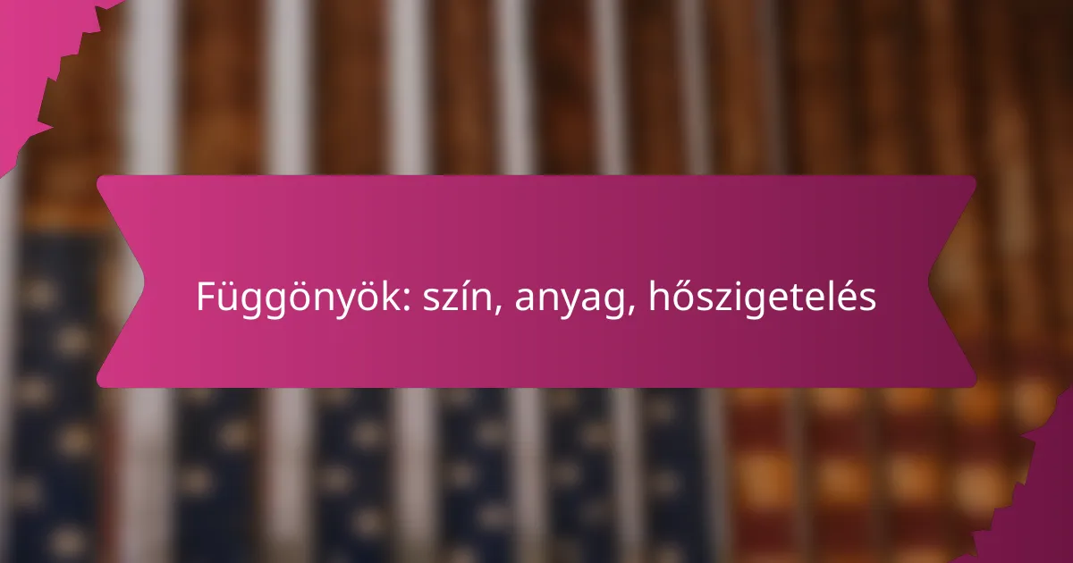 Függönyök: szín, anyag, hőszigetelés