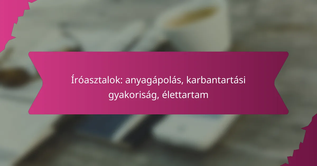 Íróasztalok: anyagápolás, karbantartási gyakoriság, élettartam