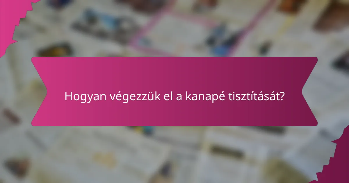Hogyan végezzük el a kanapé tisztítását?