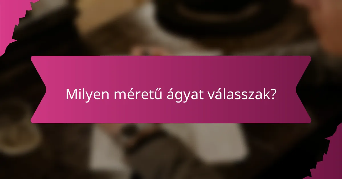 Milyen méretű ágyat válasszak?